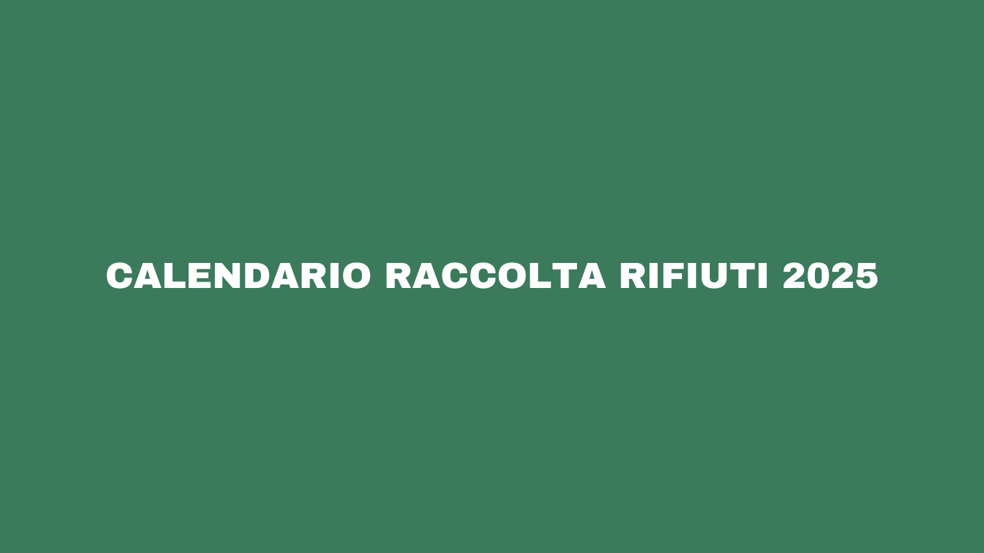 Calendario raccolta rifiuti 2025