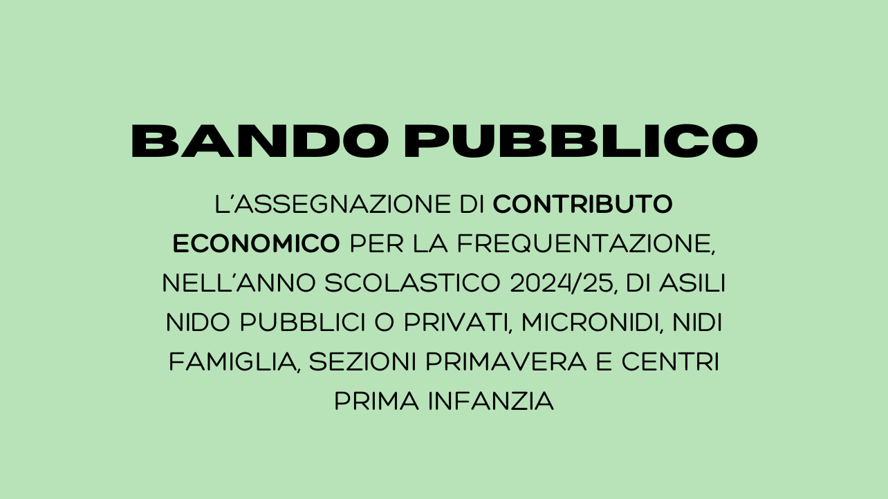 Bando pubblico per l'assegnazione di un contributo economico 